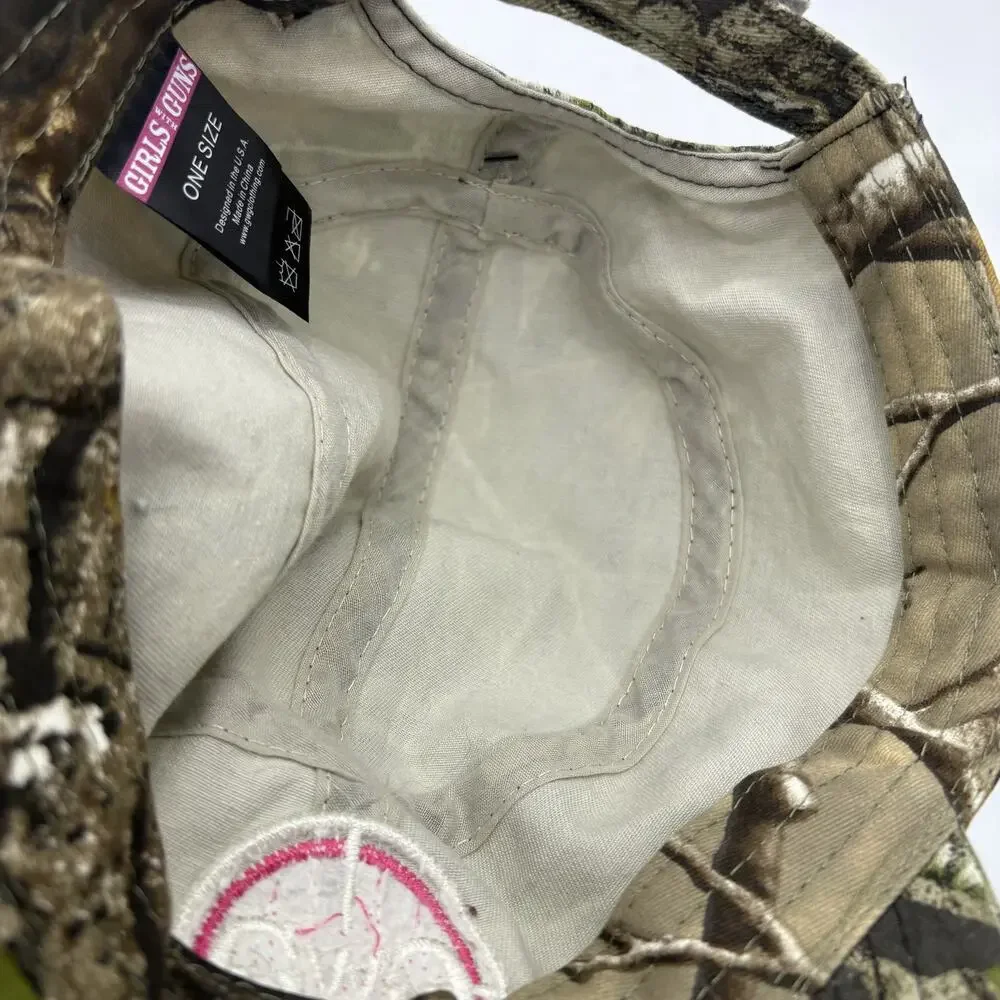 Mossy Oak Girls With Guns‎ Hat Cap Womens Strap Back Obsession Camo Pink Scope